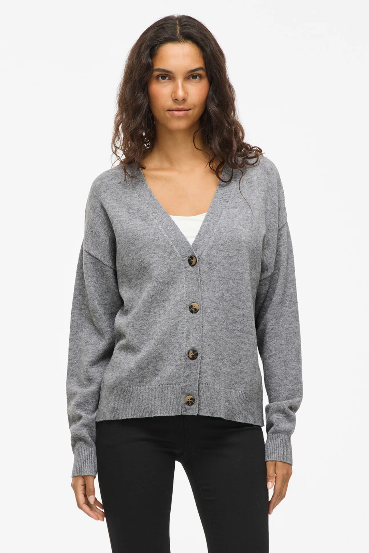 Cárdigan de punto abotonado con viscosa