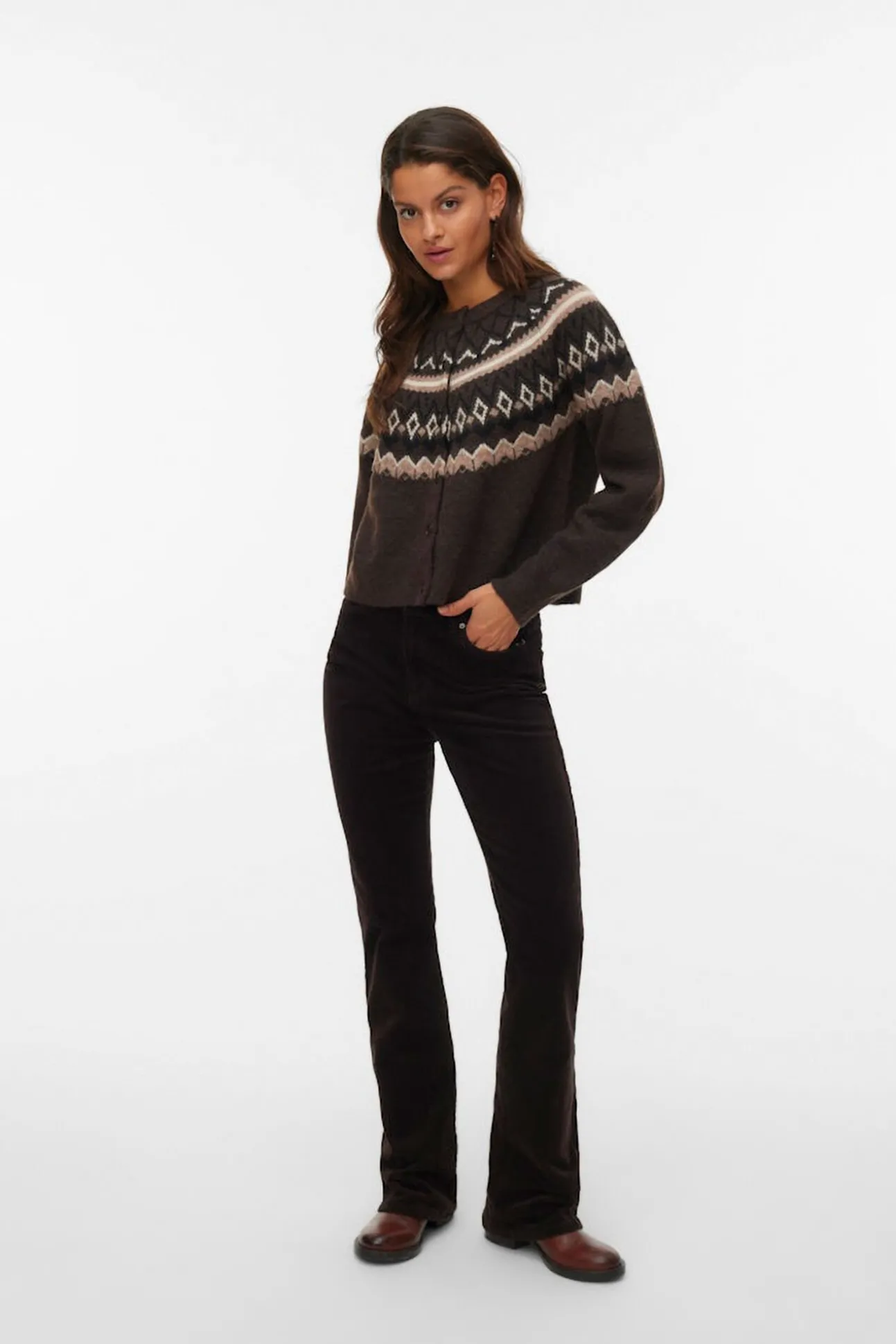 Cárdigan de punto greca