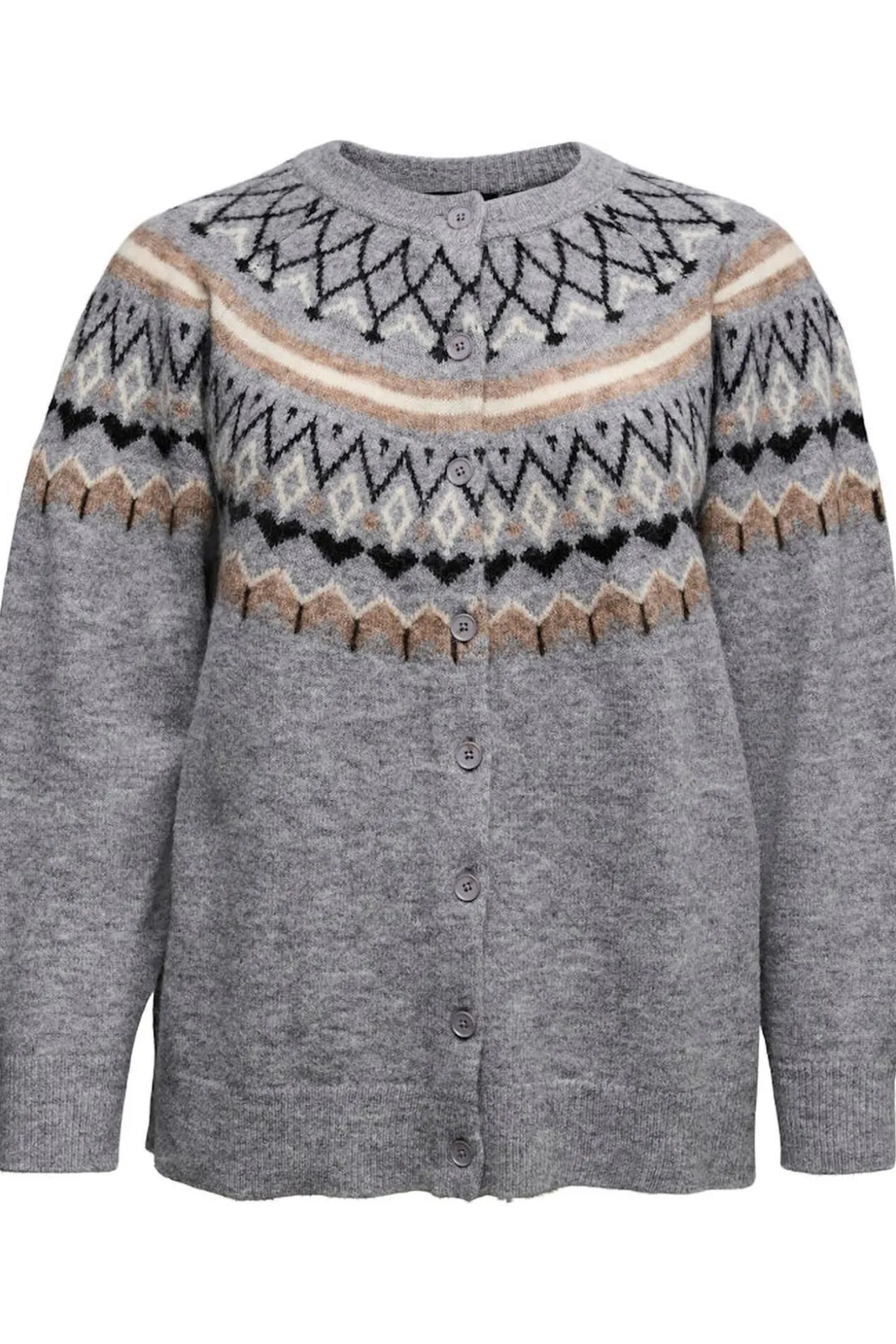 Cárdigan de punto greca talla grande