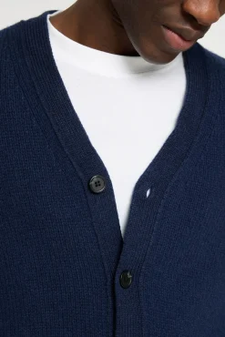 Cárdigan lana cuello pico