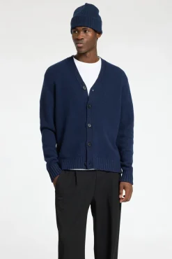 Cárdigan lana cuello pico