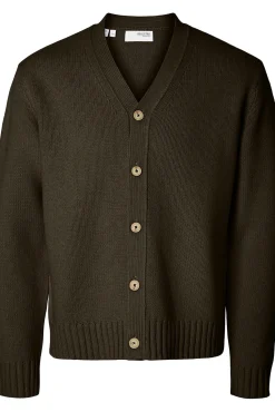 Cárdigan lana cuello pico