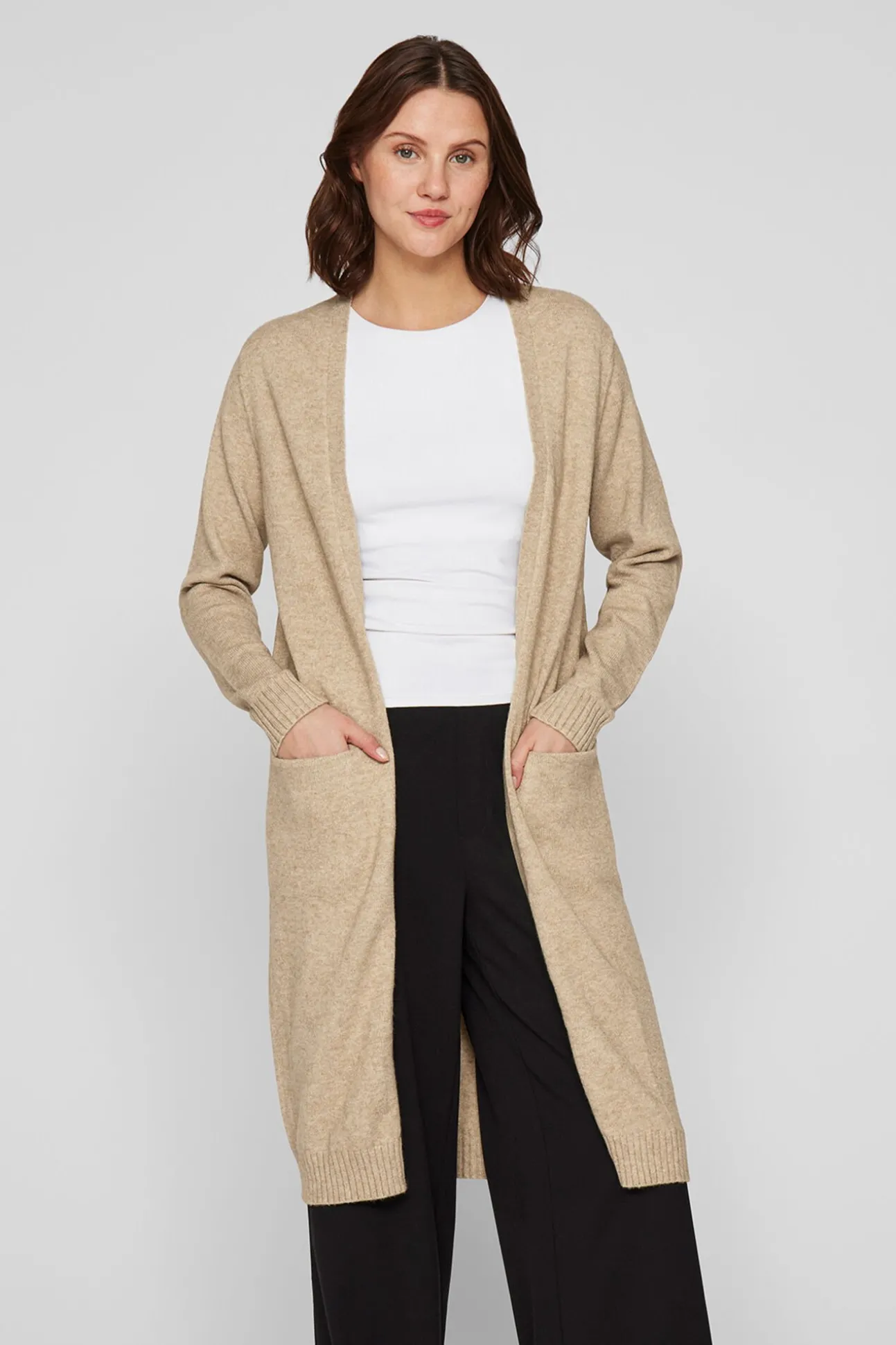 Cárdigan largo de punto con viscosa