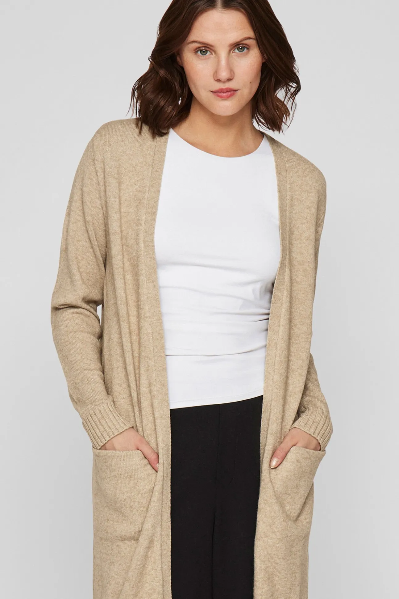 Cárdigan largo de punto con viscosa