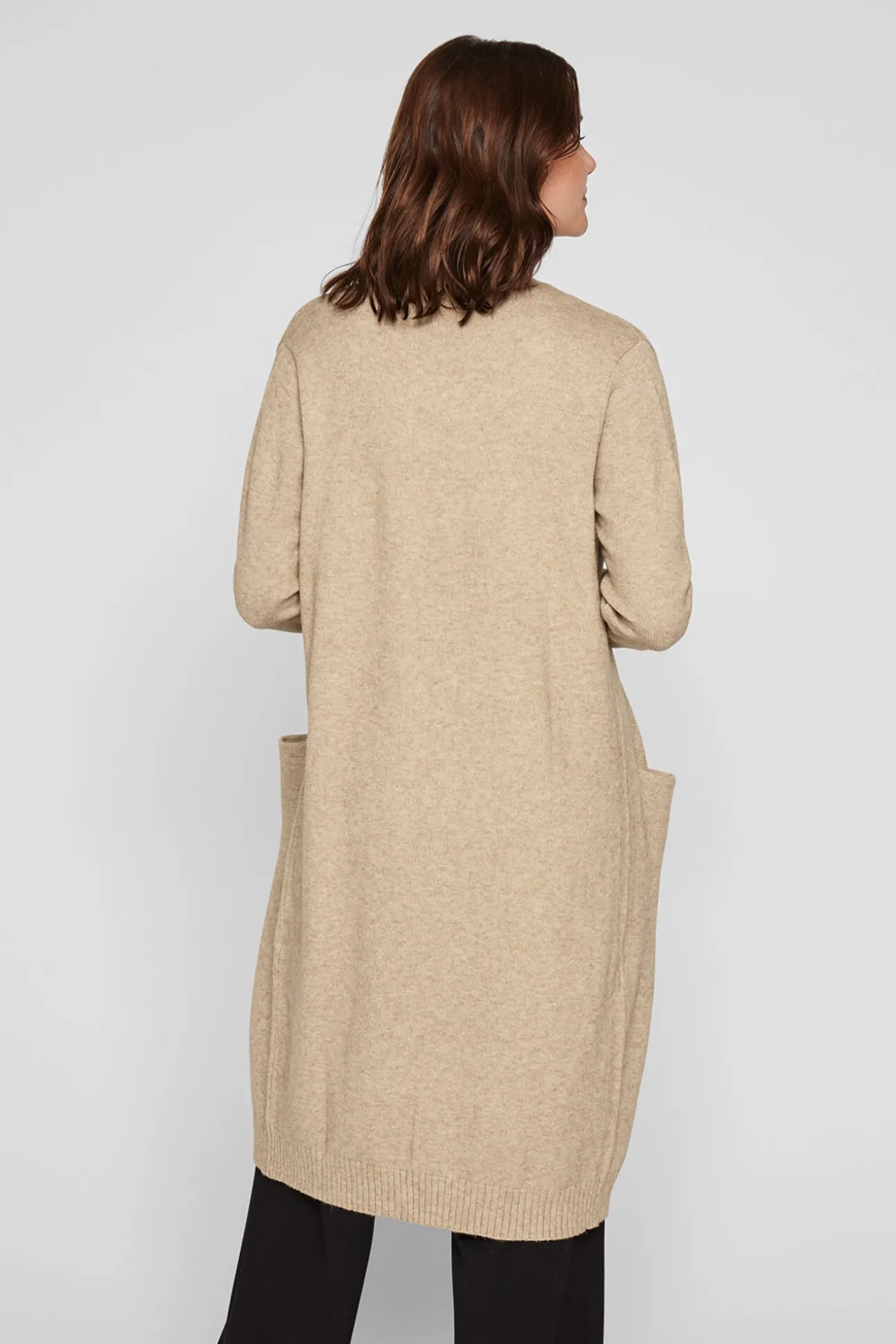 Cárdigan largo de punto con viscosa