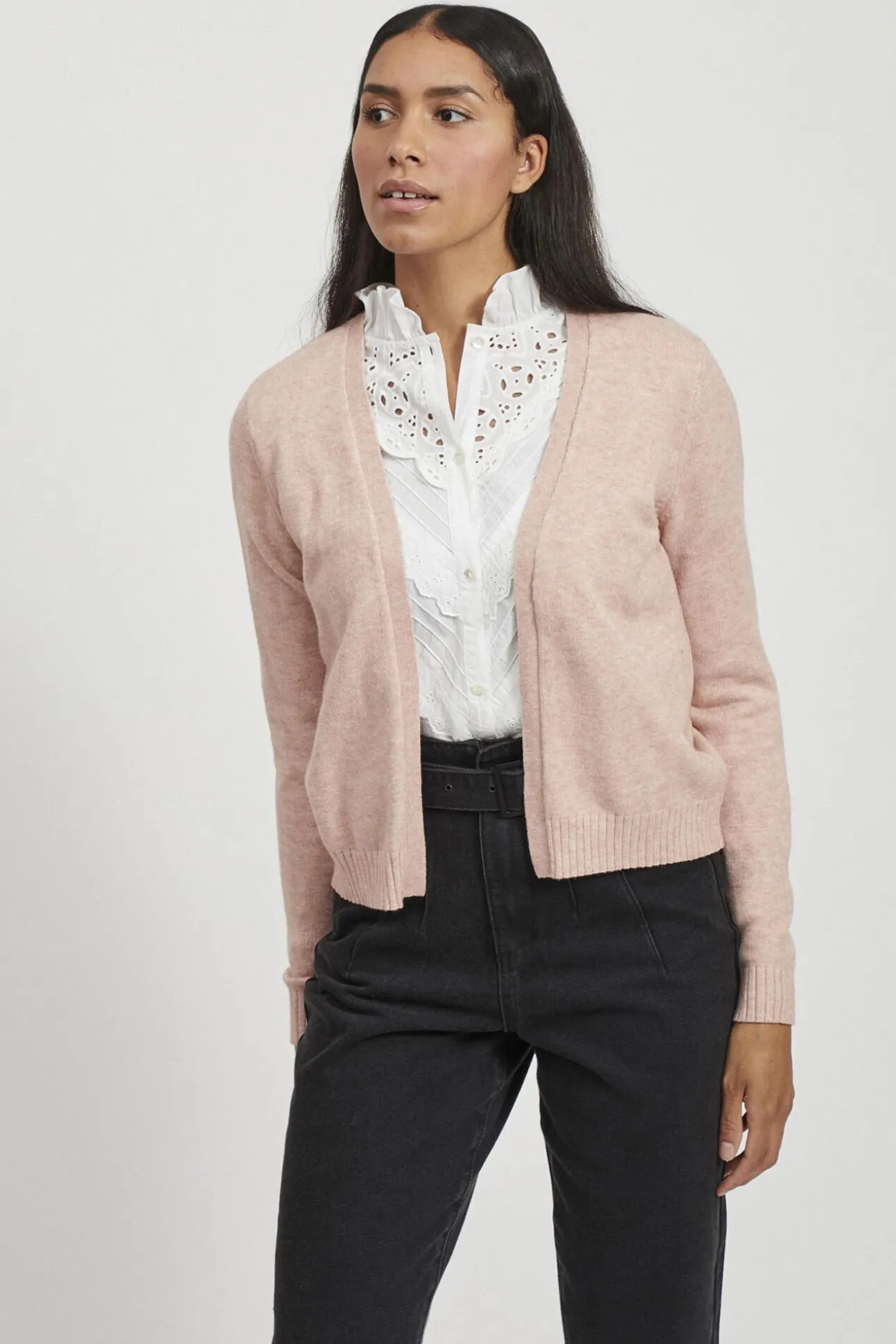 Cárdigan largo de punto con viscosa