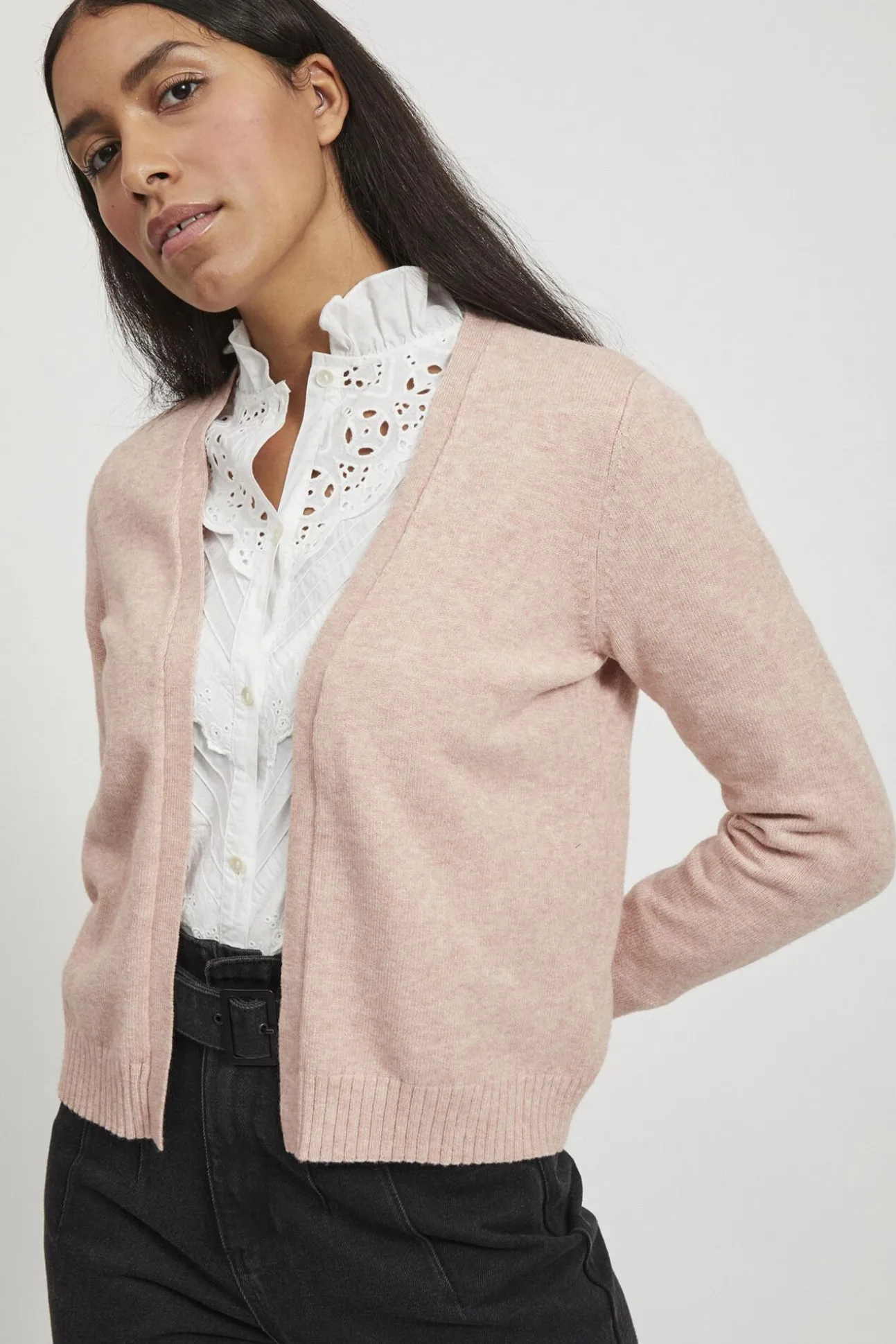 Cárdigan largo de punto con viscosa