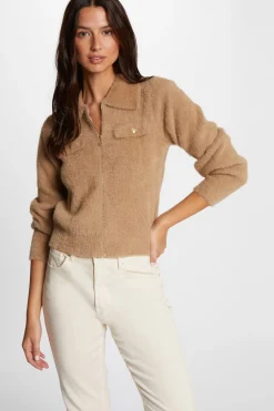 Cárdigan manga larga cuello de solapa