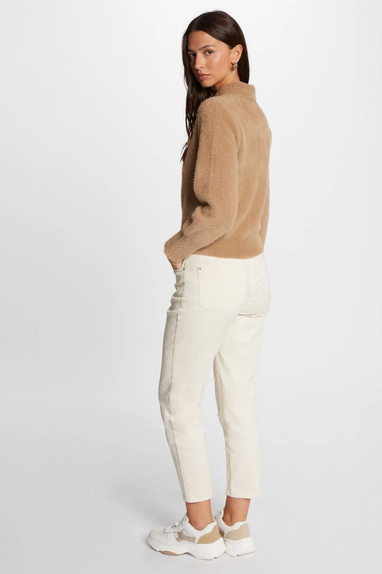 Cárdigan manga larga cuello de solapa