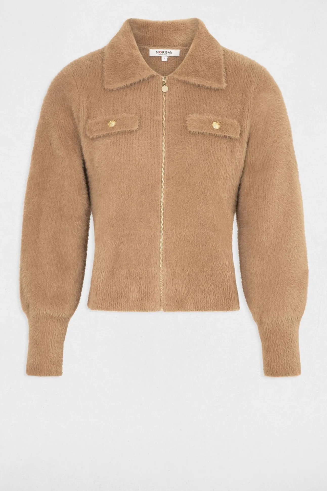 Cárdigan manga larga cuello de solapa