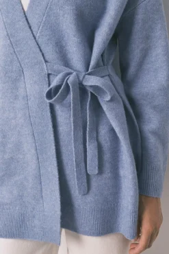 Cárdigan midi punto tricot azul