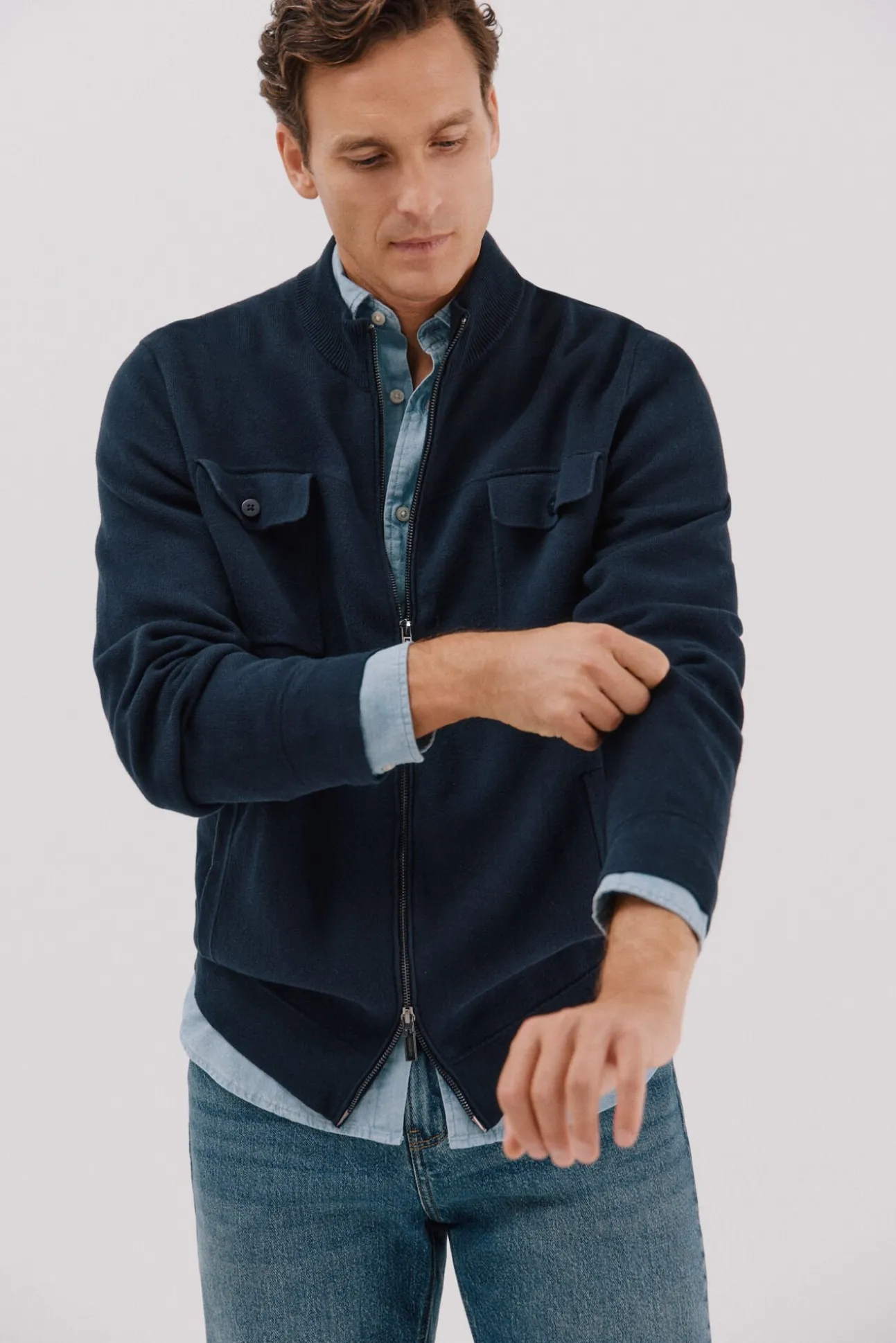 Cárdigan navidad punto algodón cierre cremallera