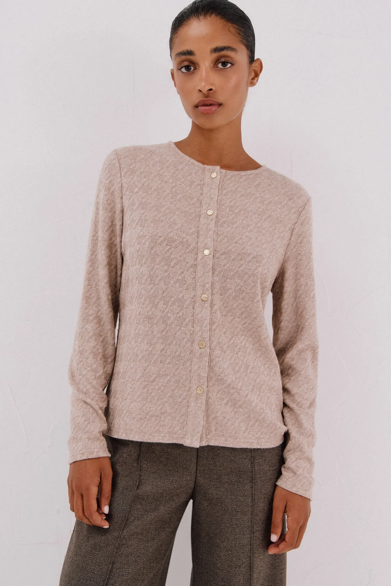 Cárdigan pata de gallo