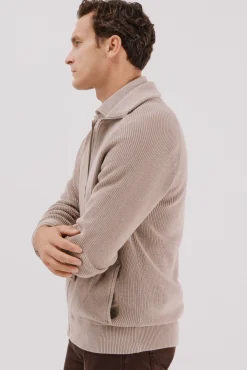 Cárdigan punto algodón cierre cremallera