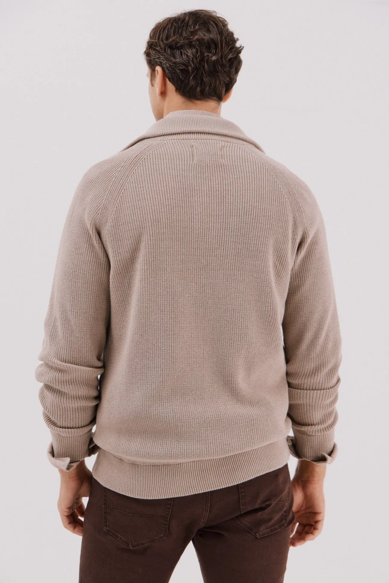 Cárdigan punto algodón cierre cremallera