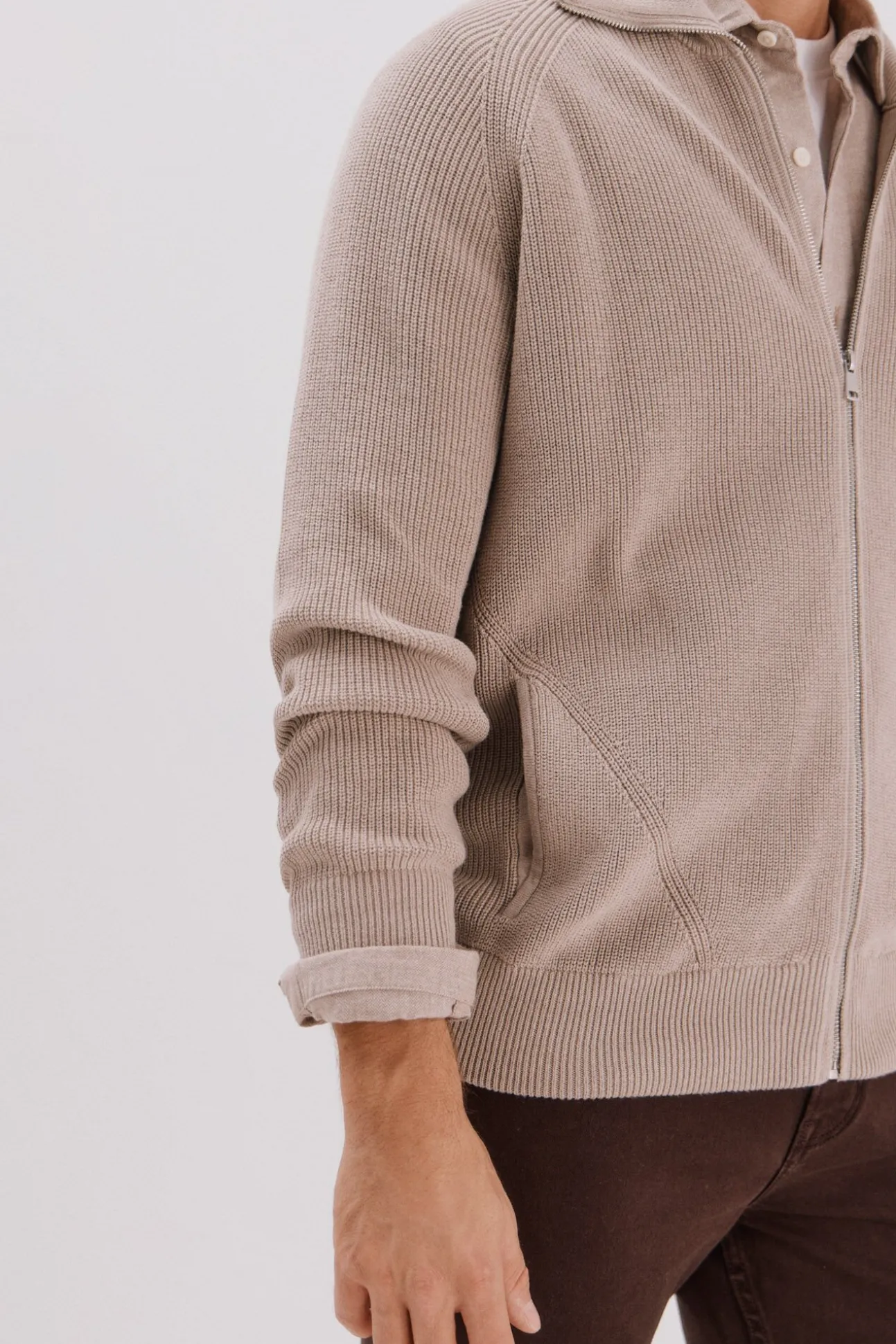 Cárdigan punto algodón cierre cremallera