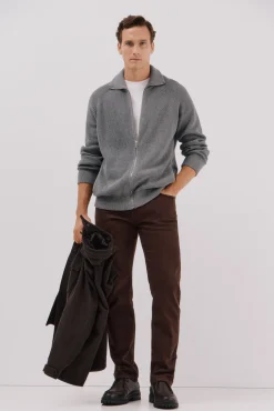 Cárdigan punto algodón cierre cremallera