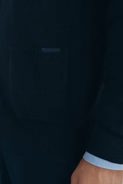 Cárdigan punto algodón cuello polo botones