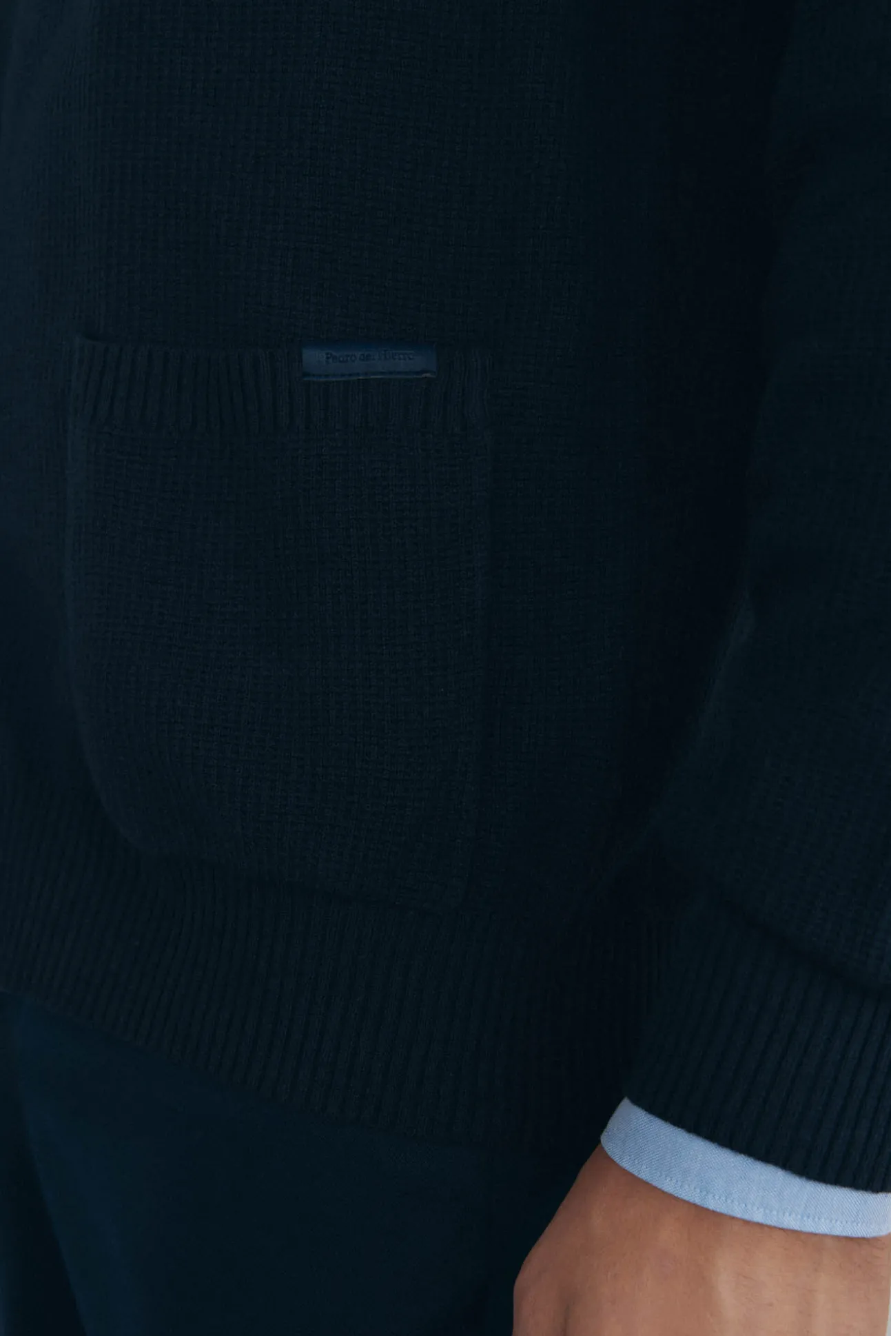 Cárdigan punto algodón cuello polo botones