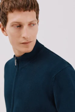 Cárdigan punto fino algodón cremallera