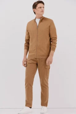 Cárdigan punto fino algodón cremallera