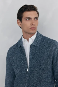 Cárdigan torzal cremallera