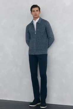 Cárdigan torzal cremallera