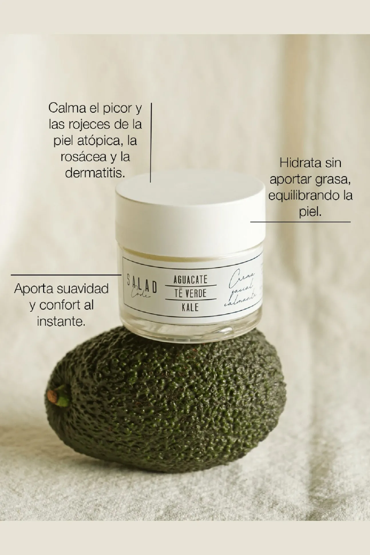 Crema facial hidratante y calmante