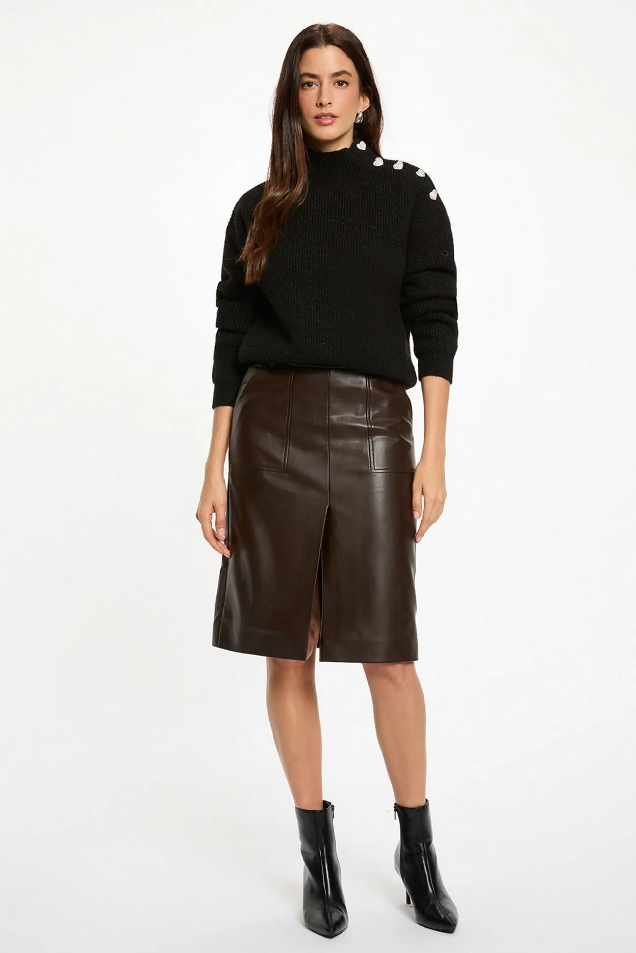 Falda ajustada cuero sintético