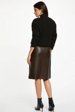 Falda ajustada cuero sintético