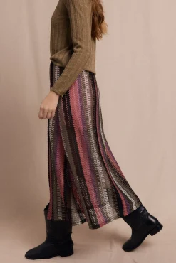 Falda capa de punto rayas