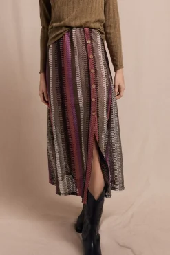 Falda capa de punto rayas