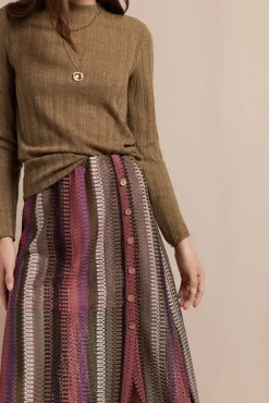 Falda capa de punto rayas