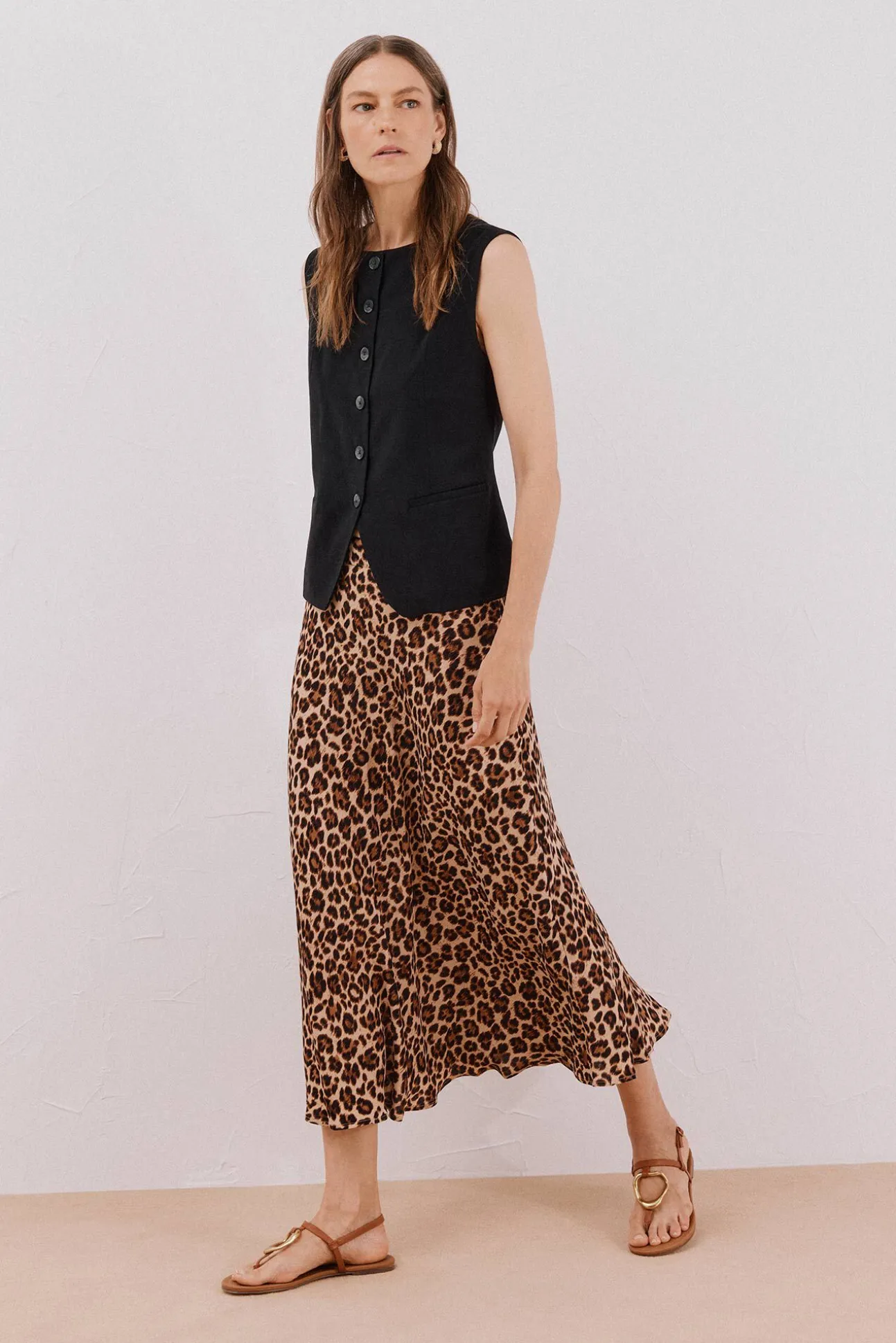 Falda capa estampada