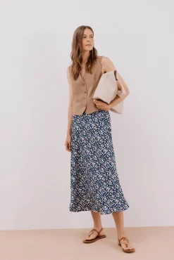 Falda capa estampada