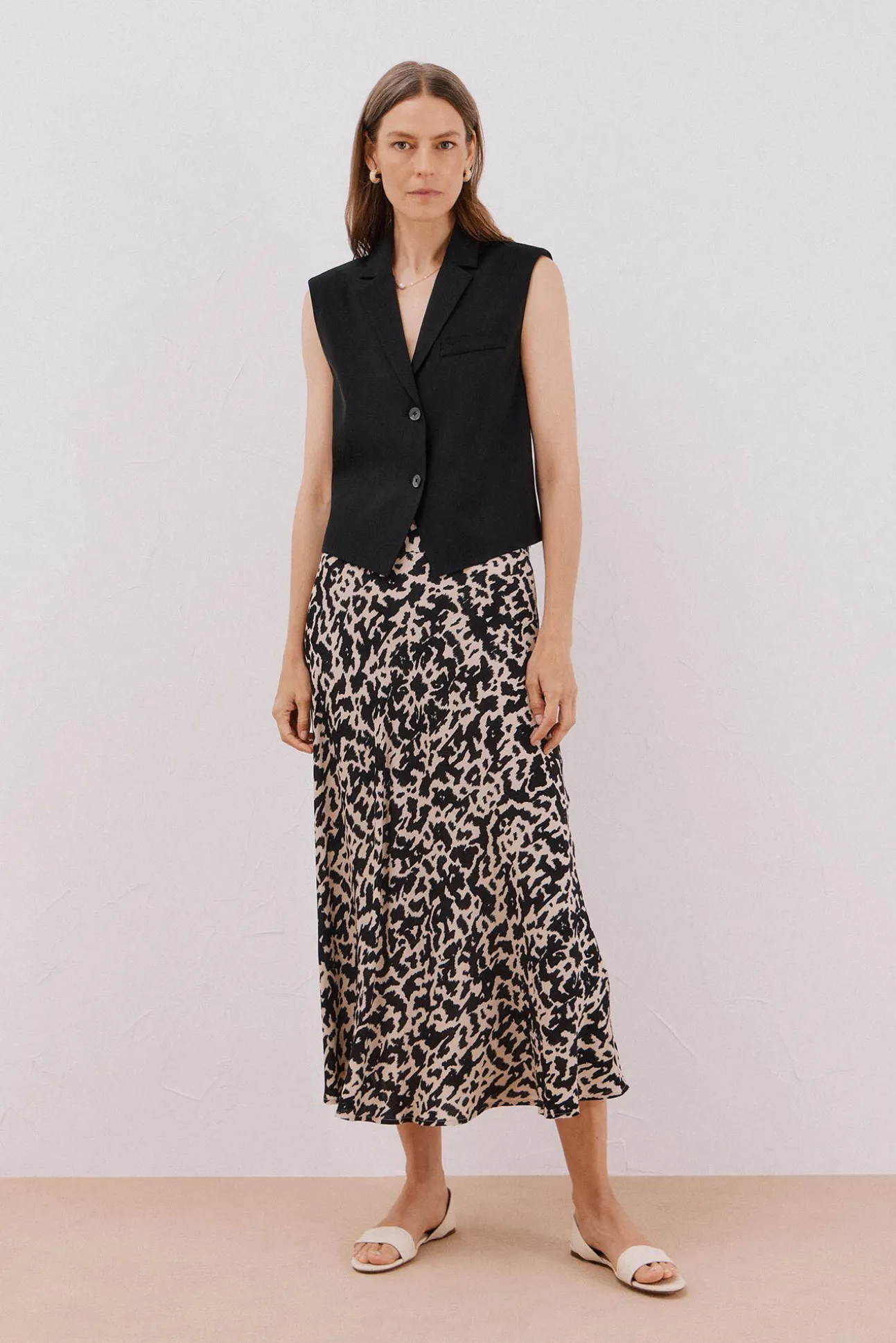 Falda capa estampada