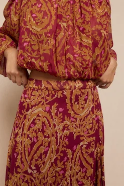 Falda capa midi estampada