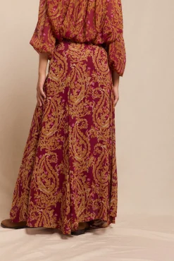 Falda capa midi estampada