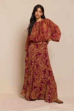 Falda capa midi estampada