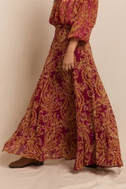 Falda capa midi estampada