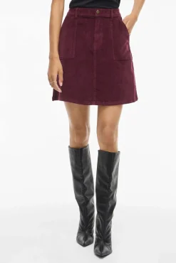 Falda corta de pana