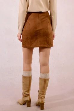 Falda corta efecto ante