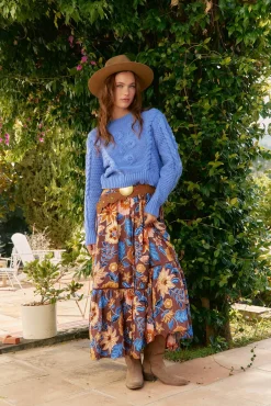 Falda daphne estampado tierra