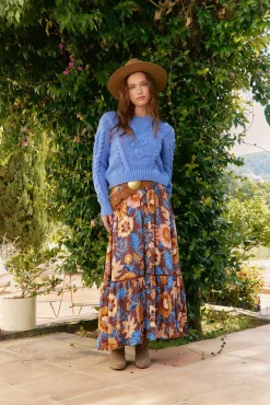 Falda daphne estampado tierra