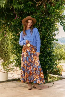 Falda daphne estampado tierra