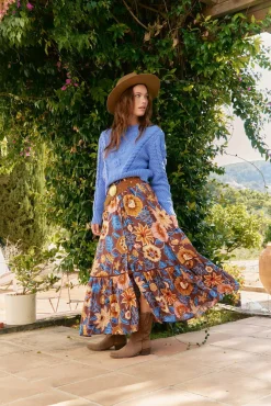 Falda daphne estampado tierra