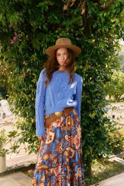 Falda daphne estampado tierra