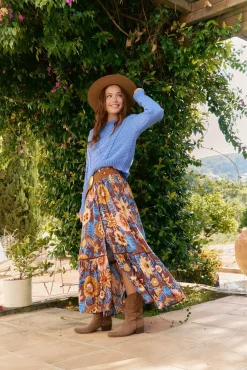 Falda daphne estampado tierra