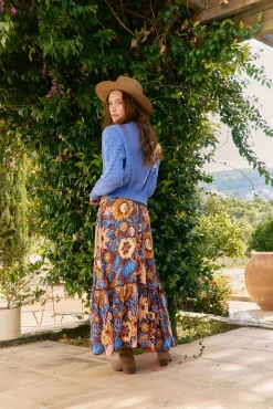 Falda daphne estampado tierra