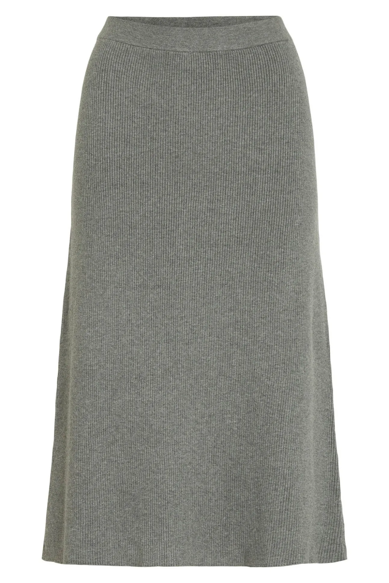 Falda de punto canalé midi